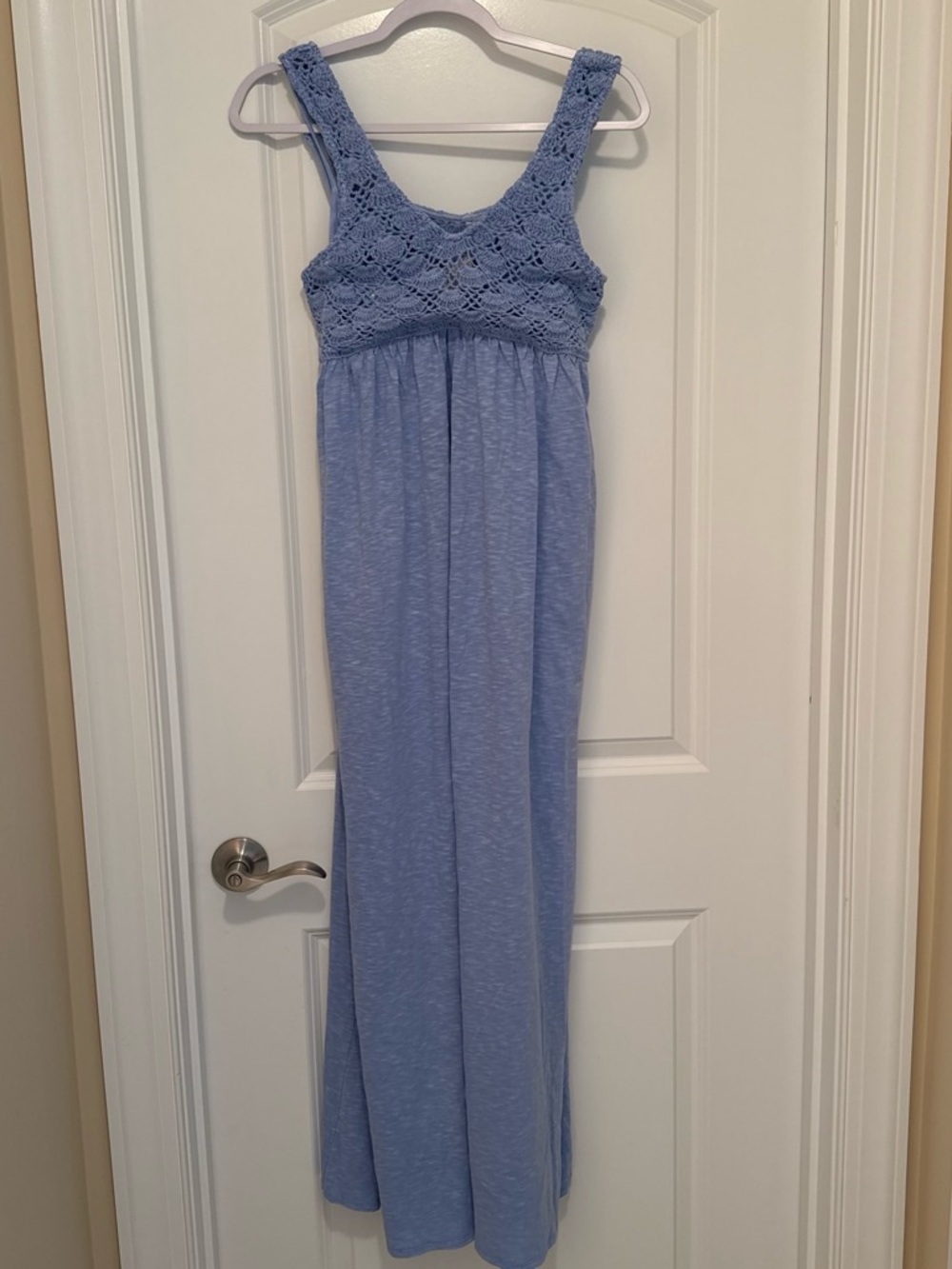 aerie Light Blue Crochet Bodice Maxi Dress